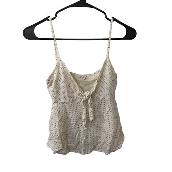 O'Neill Tops - O’Neill white with brown polka dot spaghetti strap crop tank